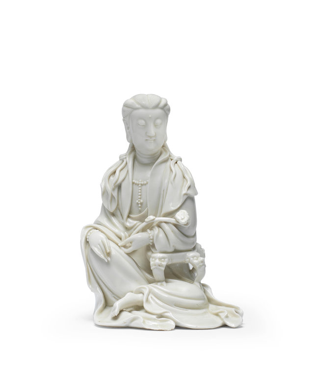 A blanc de Chine seated figure of Guanyin