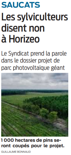 2021 09 13 SO Saucats Les sylviculteurs disent non à Horizeo