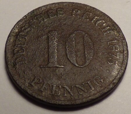 10 pfennig 1875 recto