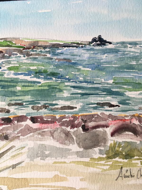 aquarelle mer déchainée