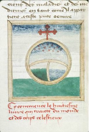 GLOBE TERRESTRE ca 1480-1490 Ms Le livre des propriétés des choses BM Tours