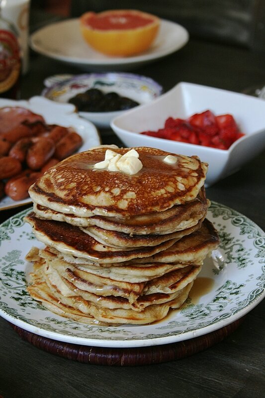 pancakes à la farine et lait d'orge - passion culinaire