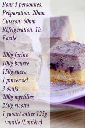 recette pavé myrtilles