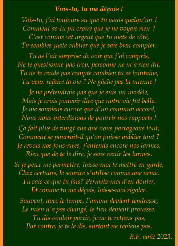 Vois tu, tu me déçois m40