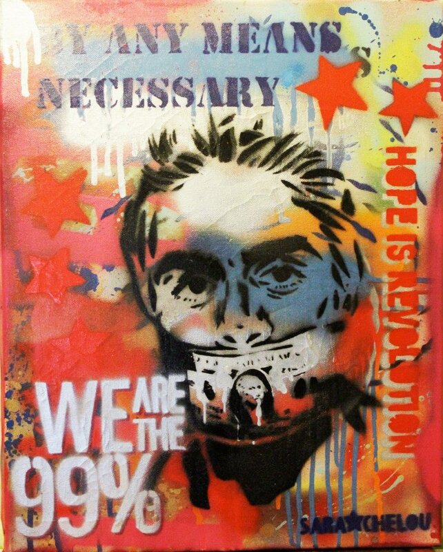 _Hope is Revolution_ Stencil et aérosol sur toile 2010