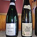 Champagne Lallier millésime 2010, et Domaine <b>Albert</b> <b>Boxler</b> : Riesling Grand Cru Brand 2012