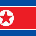 La carte et le drapeau de la Corée du nord