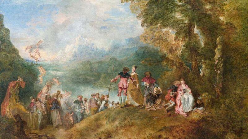 Antoine Watteau, Pèlerinage à l’île de Cythère, dit l’Embarquement pour Cythère, Musée du Louvre_Paris