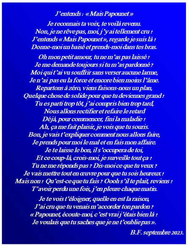 J'entends,mais papounet m43