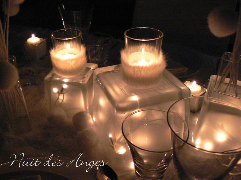 Nuit des anges décoratrice de mariage décoration de table hiver blanc 025