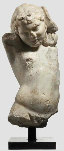 A Roman marble sculpture of a boy, 1st - 2nd century
