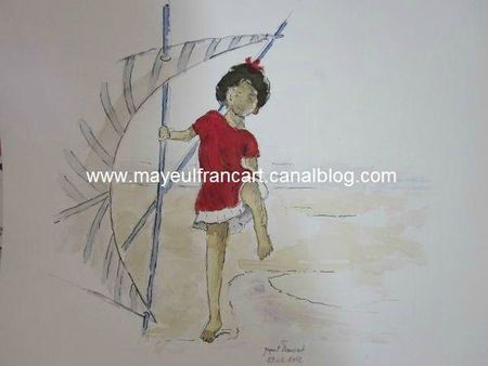 La petite fille sur la plage