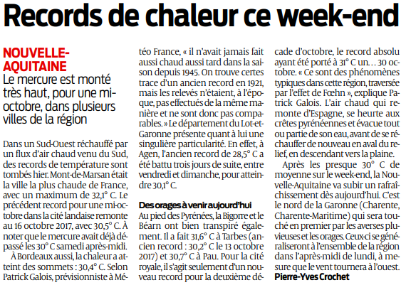 2019 10 14 SO Record de chaleur ce week-end