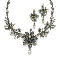 <b>Natural</b> <b>pearl</b> <b>and</b> <b>diamond</b> <b>tiara</b>-necklace <b>and</b> pair of earrings, late 19th century