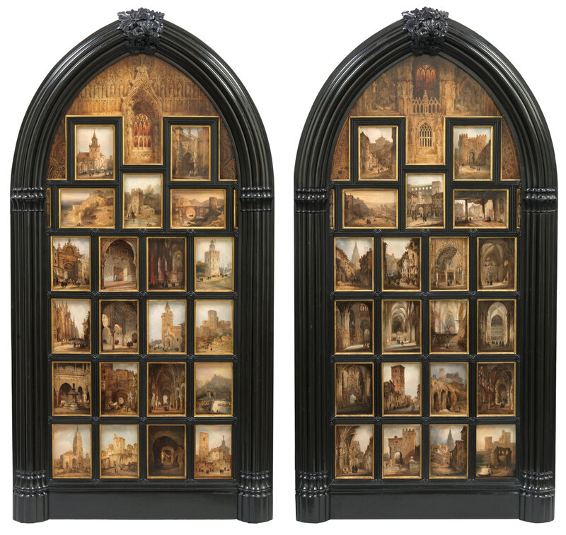 Diptych with 42 Monumental Views of Spanish Cities