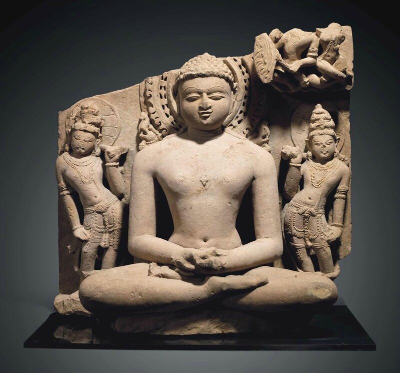 A Buff Sandstone Stele of Rishabhanata, Indian, Rajasthan or Madhya Pradesh, 10th century