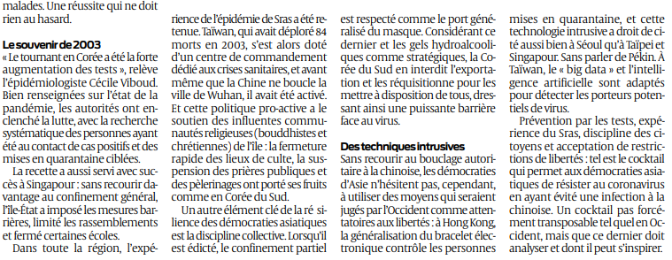 2020 03 22 SO Les leçons à tirer des démocraties asiatiques 3