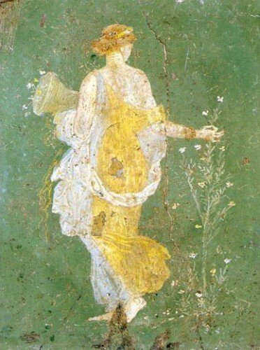 Flora (ou Primavera), fresque du 1er siÃ¨cle issue de la Villa Arianna, Stabia, Italie