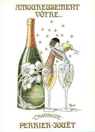 CPM Saint Valentin Pub Perrier-Jouet