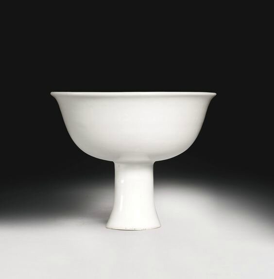 A White-Glazed Stem Bowl, Xuande mark and period