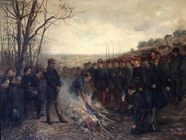Dujartdin-Beaumetz, Le général Lapasset brûlant ses drapeaux, 26 octobre 1870 (1882)