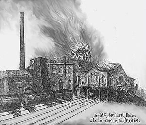 Frameries - Catastrophe de l'Agrappe 1879 - dessin