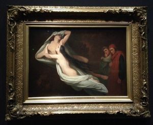 L'ange du Bizarre, le romantisme noir- Ary Scheffer, Les ombres de Paolo et Francesca dans la tourmente infernale, 1854
