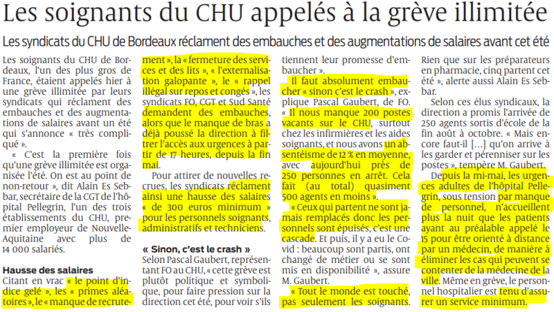 2022 06 29 SO Les soignants du CHU appelés à la grève illimités