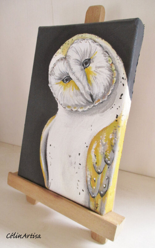 "chouette effraie" - acrylique sur toile
