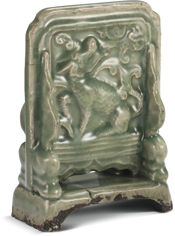 A Longquan celadon 'qilin' screen table, Yuan dynasty (1271-1368)