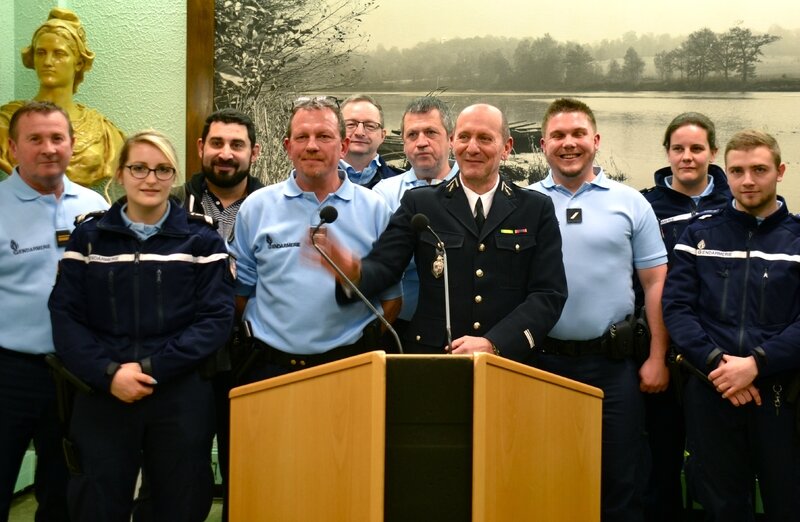 DEPART MAJOR DUSSART MAIRIE 2017 gendarmes