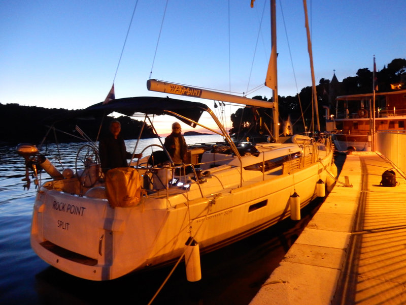 Le Sun Odyssey 509 Rock point au quai des douanes de Cavtat, mardi 20 octobre 2020