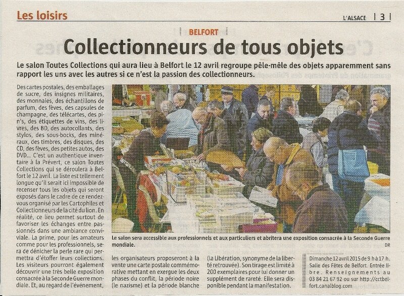 Salon 2015 Article L'Alsace 10 avril 2015 R