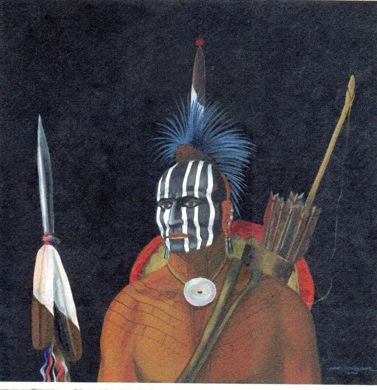 "Stripped face" -- acrylique/toile de Joe Don Brave (Osage)