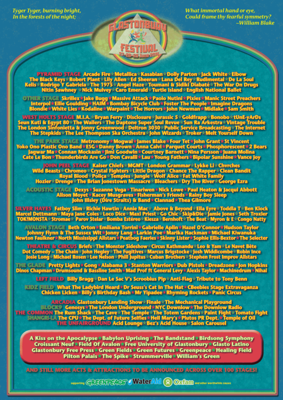 Glastonbury festival 2014 poster affiche officielle