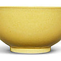 A yellow-glazed bowl, <b>Daoguang</b> <b>mark</b> <b>and</b> <b>period</b> (<b>1821</b>-<b>1850</b>)