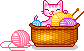 chat qui tricote
