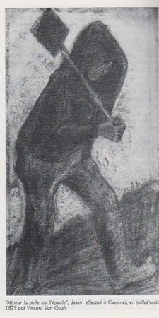 Van Gogh - dessin Mineur avec pelle sur épaule