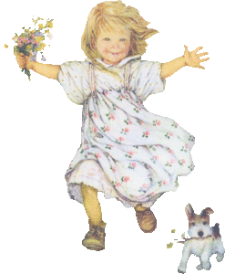 petite fille avec fleurs