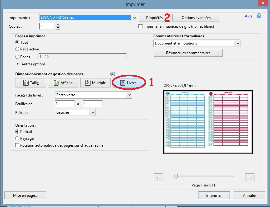 Comment imprimer en livret avec pdf "Ma fiche personnalisable"