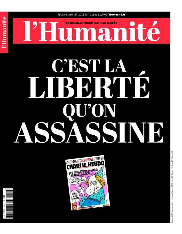 Unedel'humanitépour Charlie Hebdo