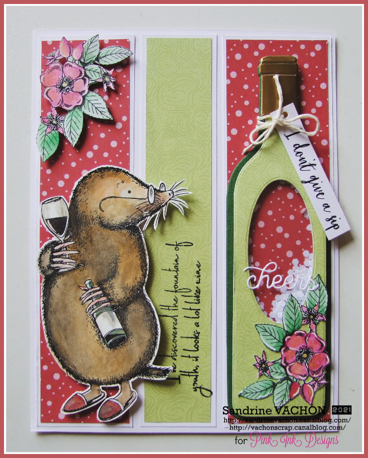 Sandrine VACHON carte CHEERS Pink Ink Designs (1)
