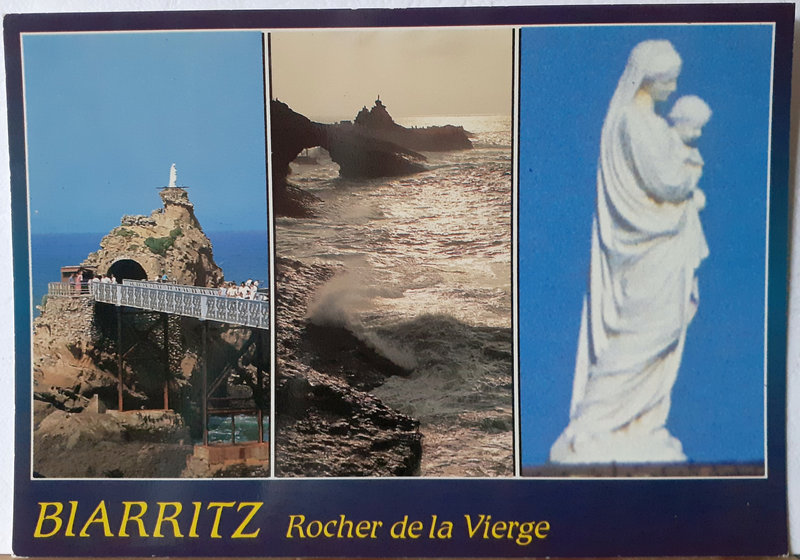 Biarritz - rocher de la Vierge - écrite