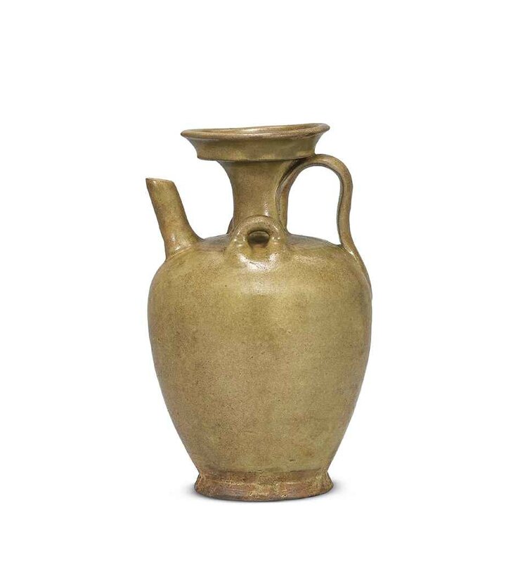 A celadon-glazed ewer, Tang Dynasty (618-907)