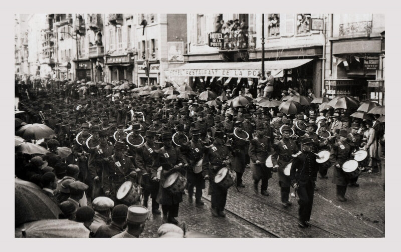 1922 03 26 Belfort CPhoto Musique militaire