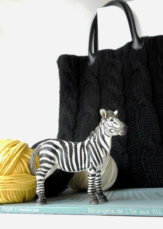 tote bag irlandais dans tricot premiers pas de l'île aux fils- Anisbee