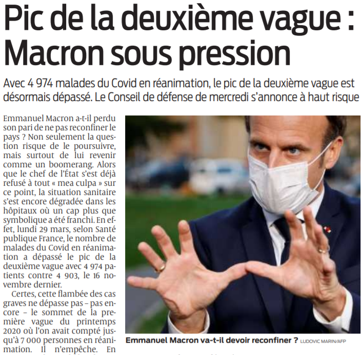 2021 03 30 SO Pic de la deuxième vague Macrcon sous pression