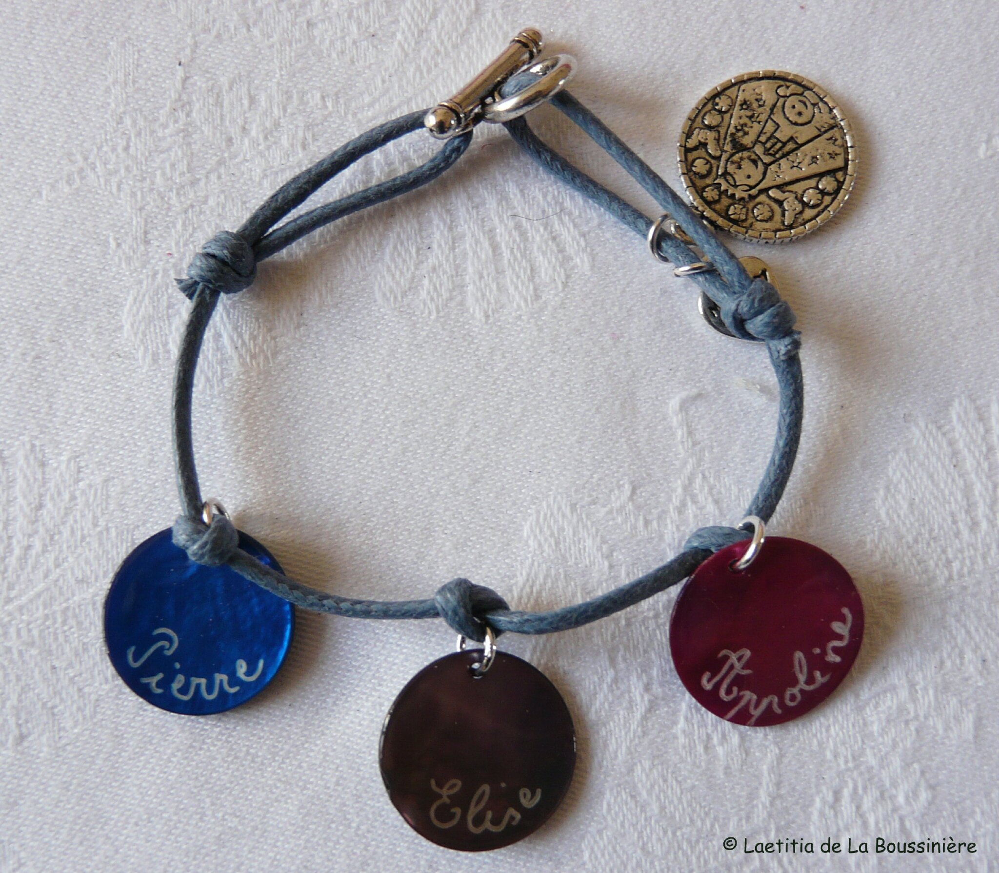 Bracelet personnalisé sur lien de coton