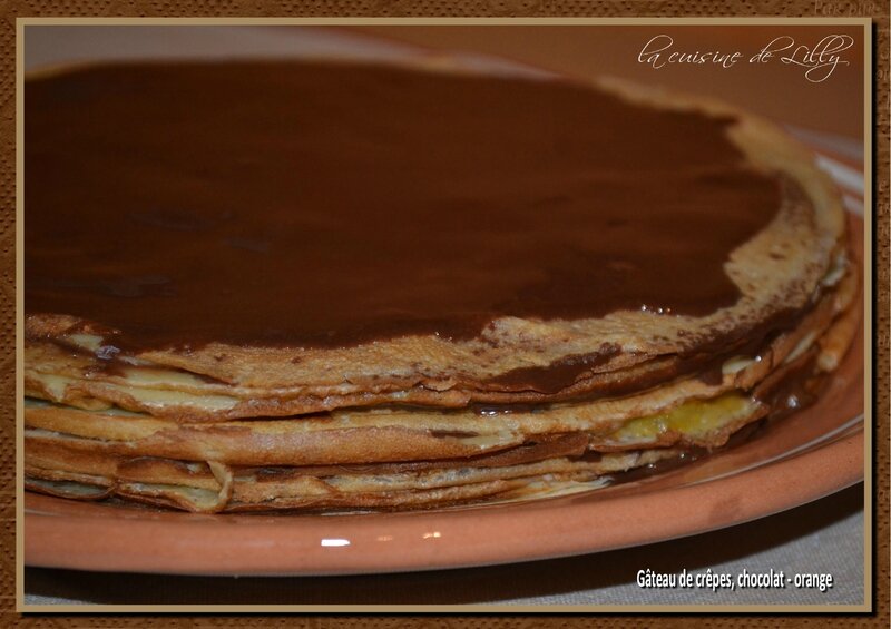 gâteau de crêpes choco orange