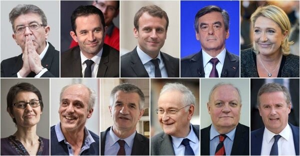 Les 11 candidats à la présidentielle 2017